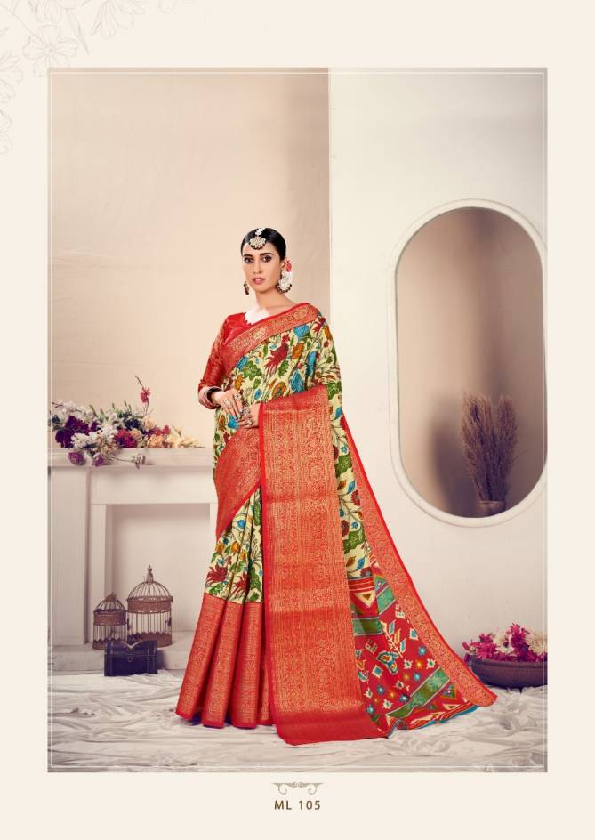 Sr Melisha Silk Fancy New Exclusive Wear Jeqard With Kalamkari Print Saree Collection 